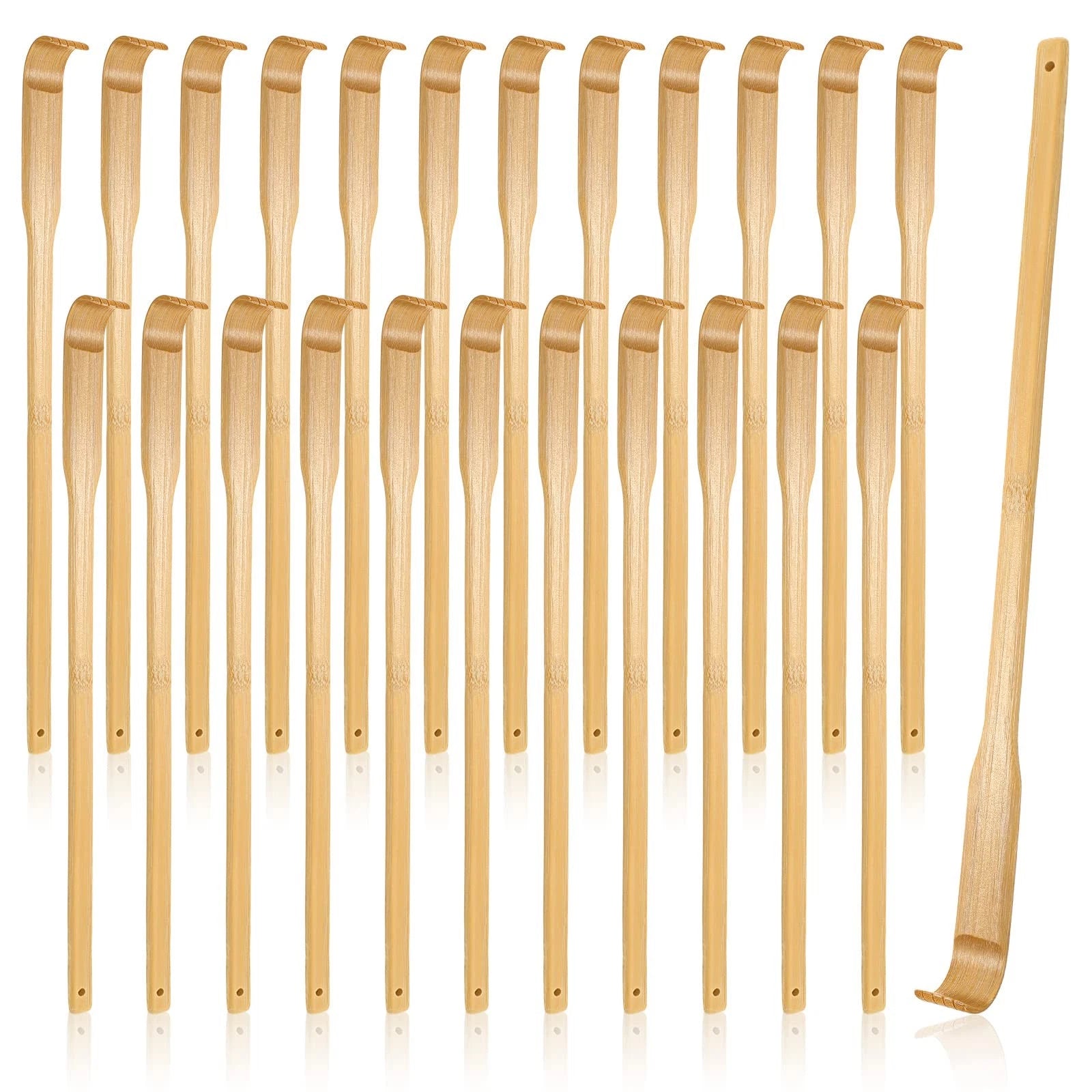 24 Pieces Bamboo Back Scratcher Bulk Long Manual Back Massager Traditional Wo...
