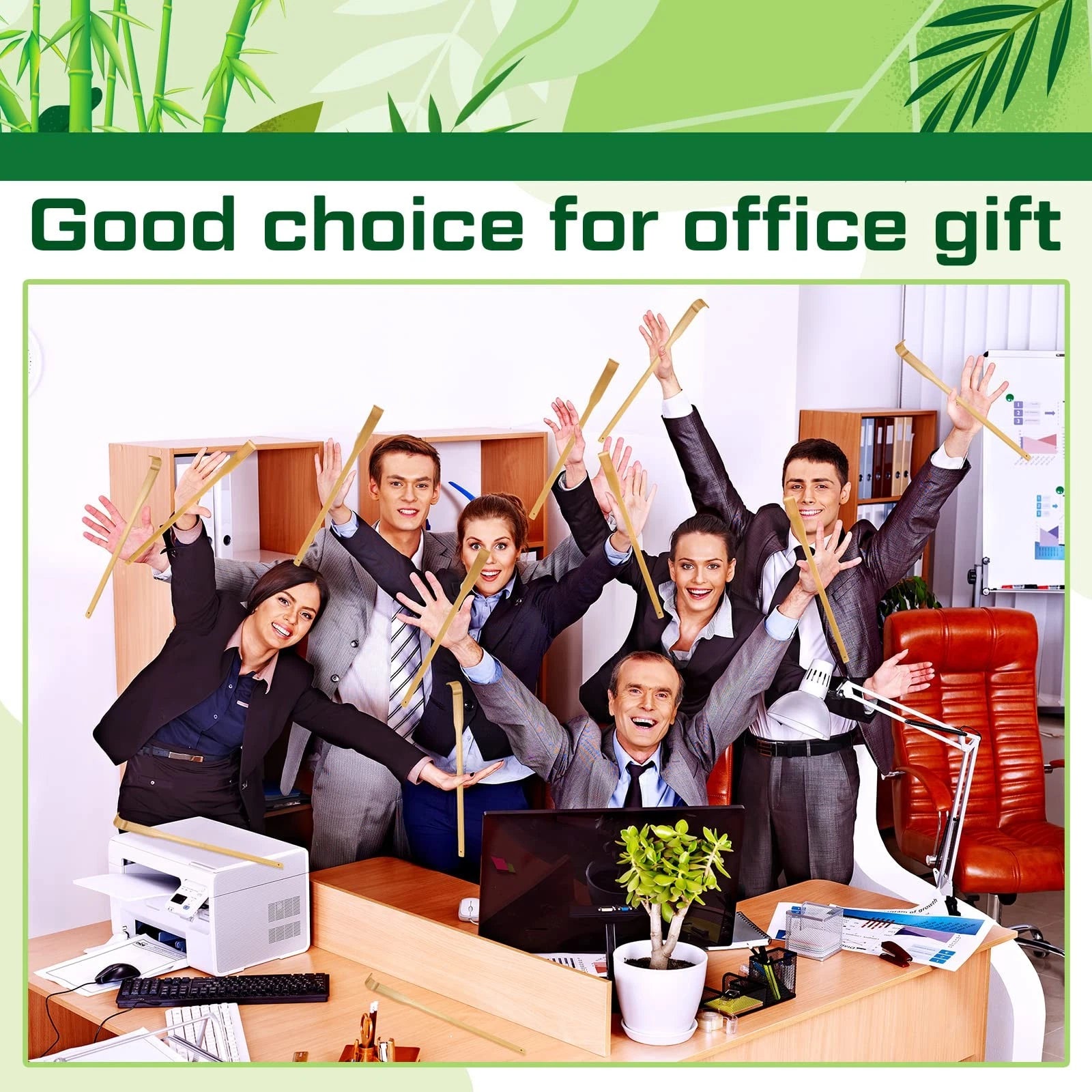 24 Pieces Bamboo Back Scratcher Bulk Long Manual Back Massager Traditional Wo...