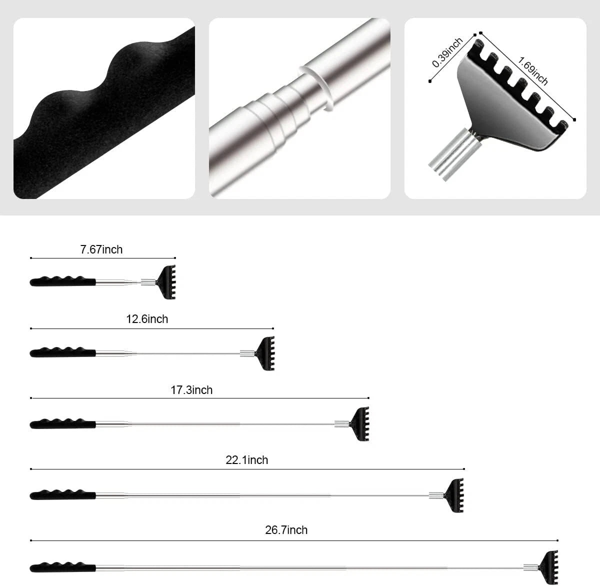 3 Pack Back Scratcher Back Massager Gift Extendable Back Scratcher Telescopic