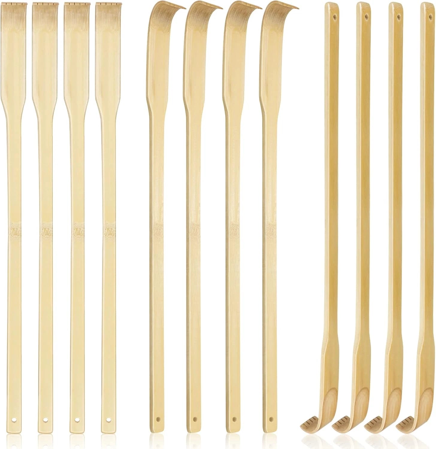 12 PCS Natural Bamboo Back Scratcher Traditional Wooden Back Scratcher,Long Back