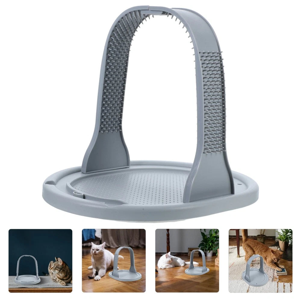Arched Wool Rubbing Device Cat Self Massager Scratcher Grooming Toy