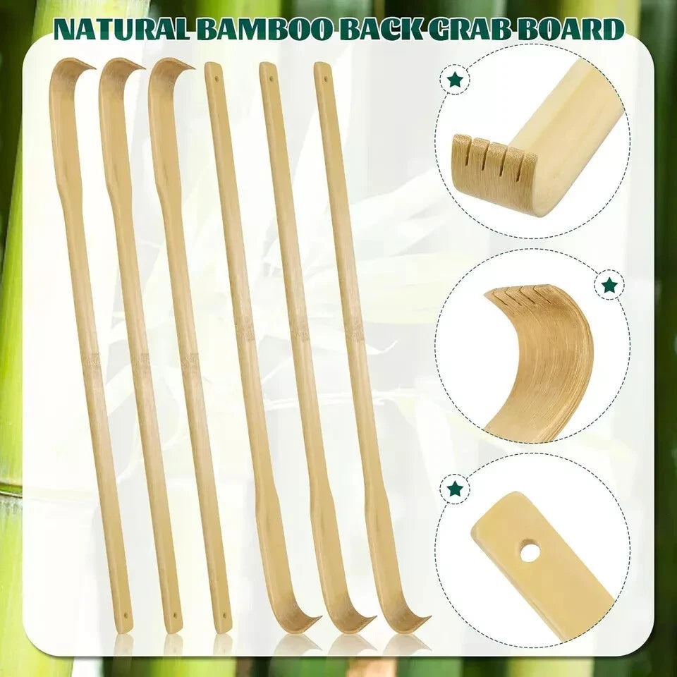 12 PCS Natural Bamboo Back Scratcher Traditional Wooden Back Scratcher,Long Back