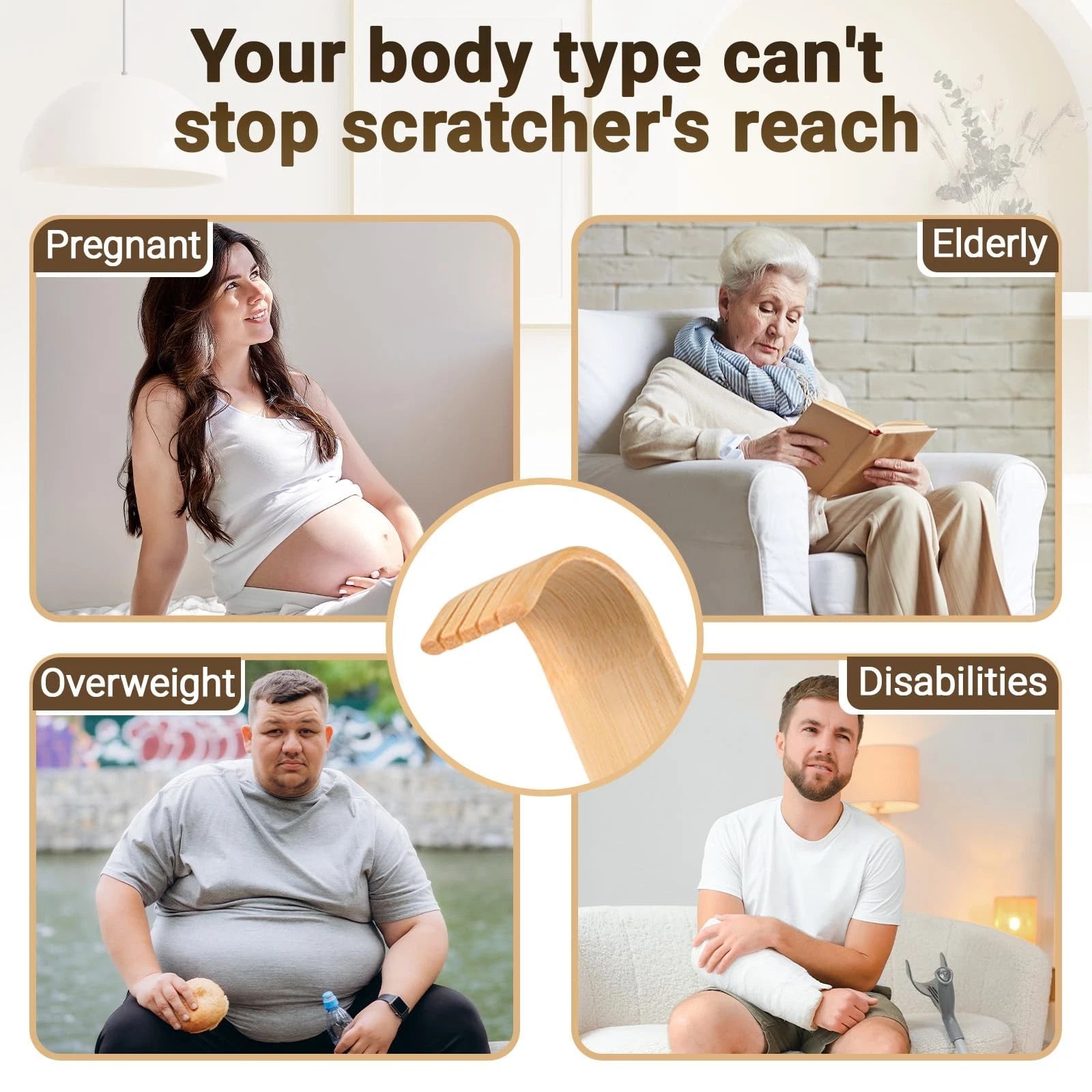 17" Bamboo Back Scratcher - Handmade Massager for Men & Women | 5 Pack