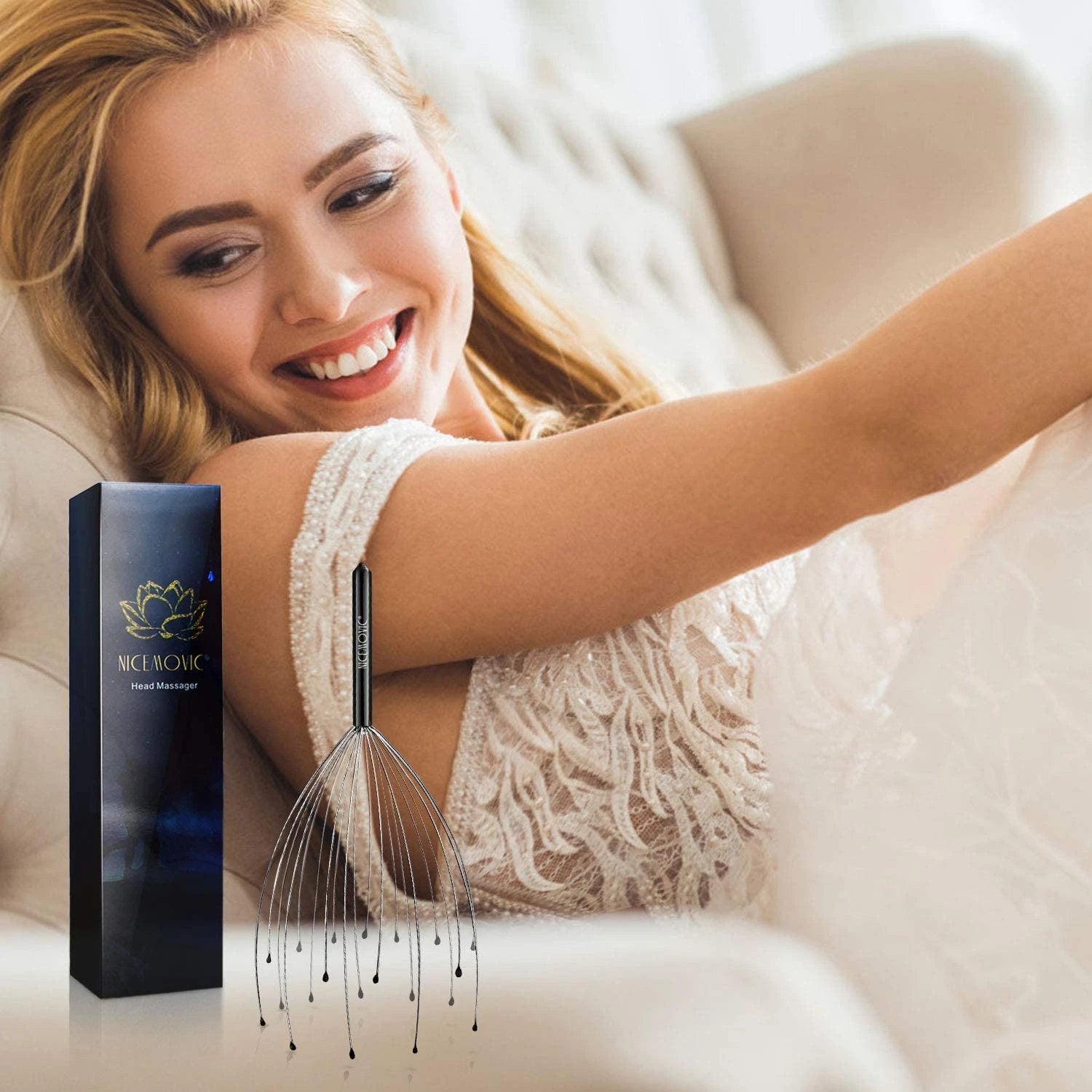 NICEMOVIC Scalp Massager, Head Massager Scratcher Tingler with 20 Fingers, Ha...