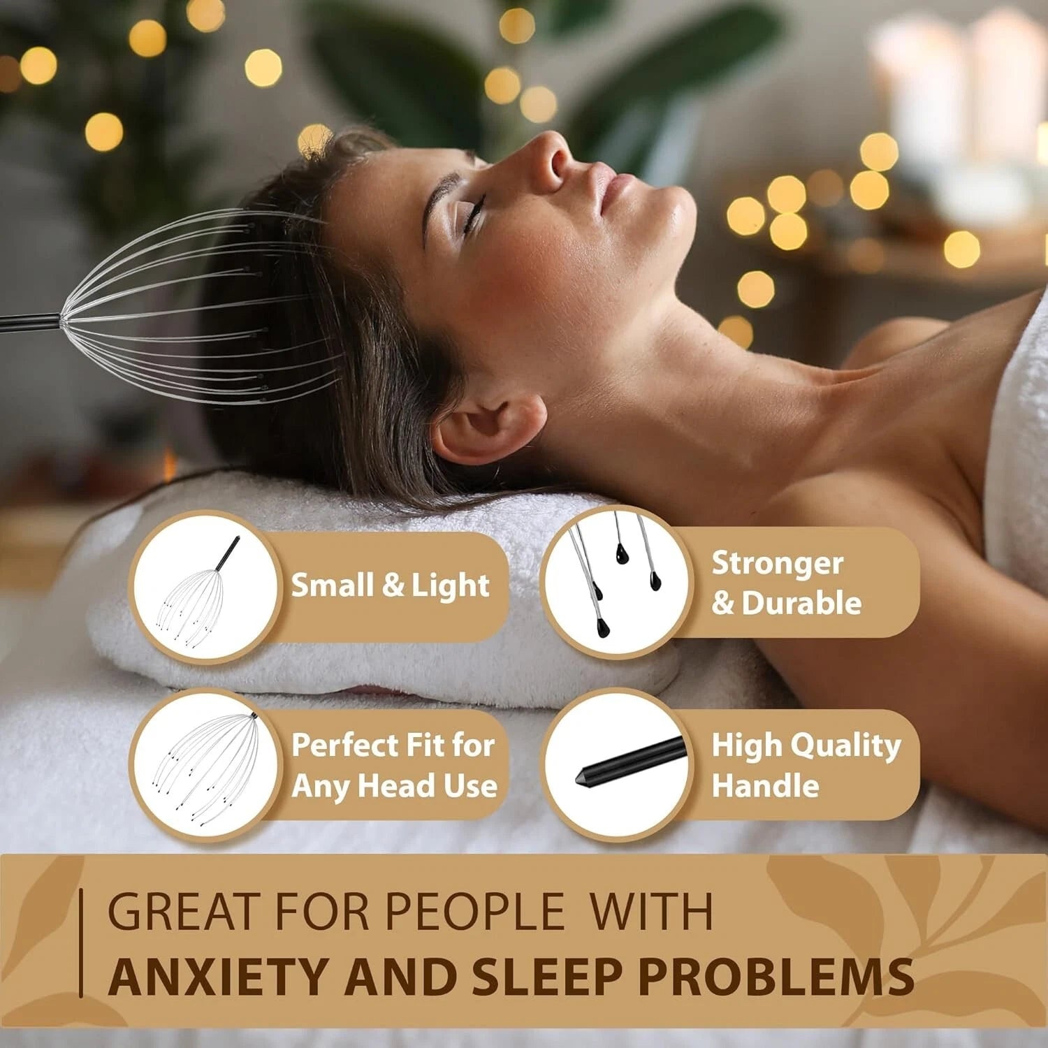 Head Massager 20 Fingers Scalp Massager Head Scratcher, Back Massager Back Sc...