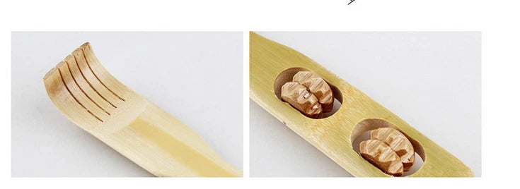 2 pieces Bamboo Wooden Back Scratcher massage rolls Long reach itchy relief