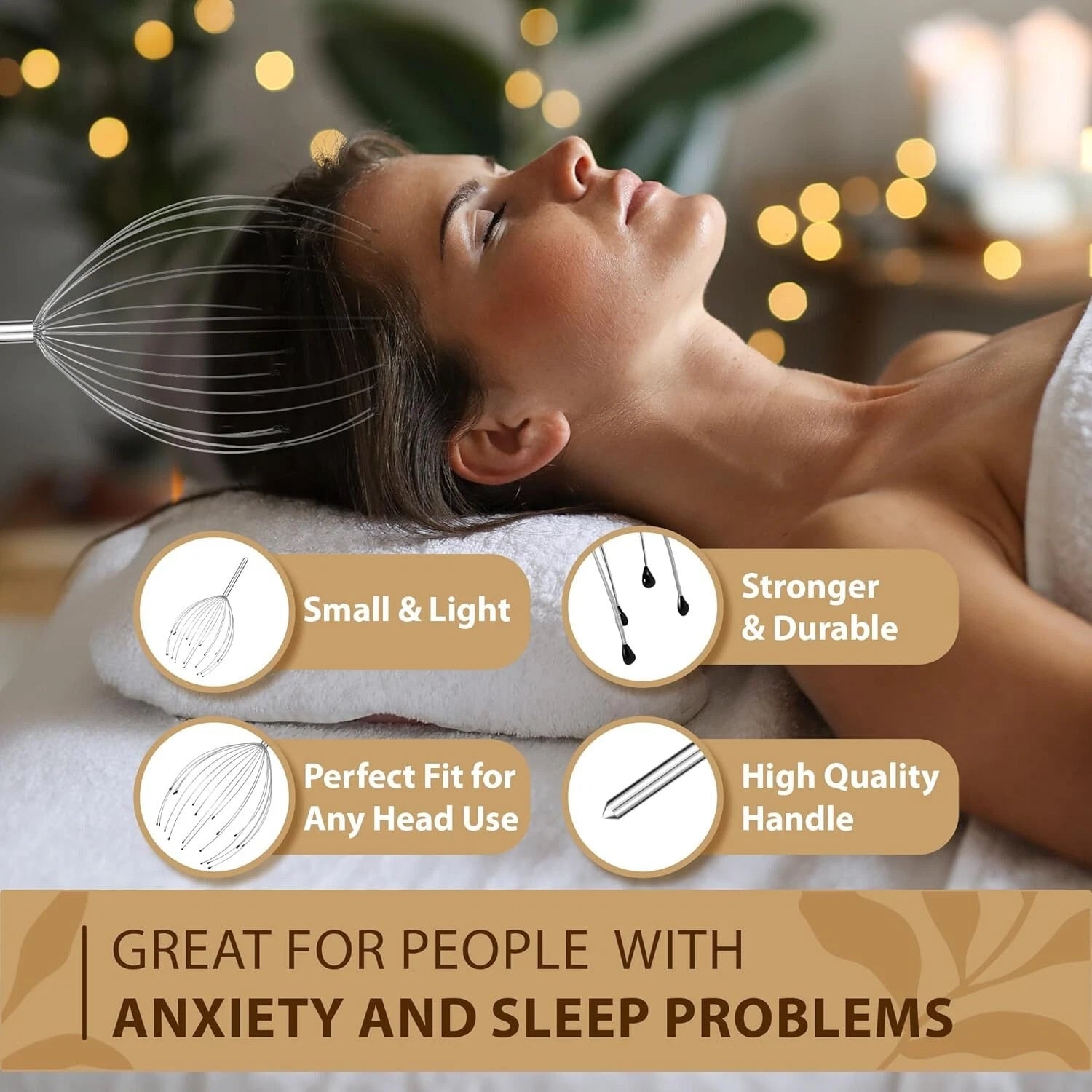 20 Fingers Head Massager Scalp Massager Head Scratcher Extendable Back Scratc...