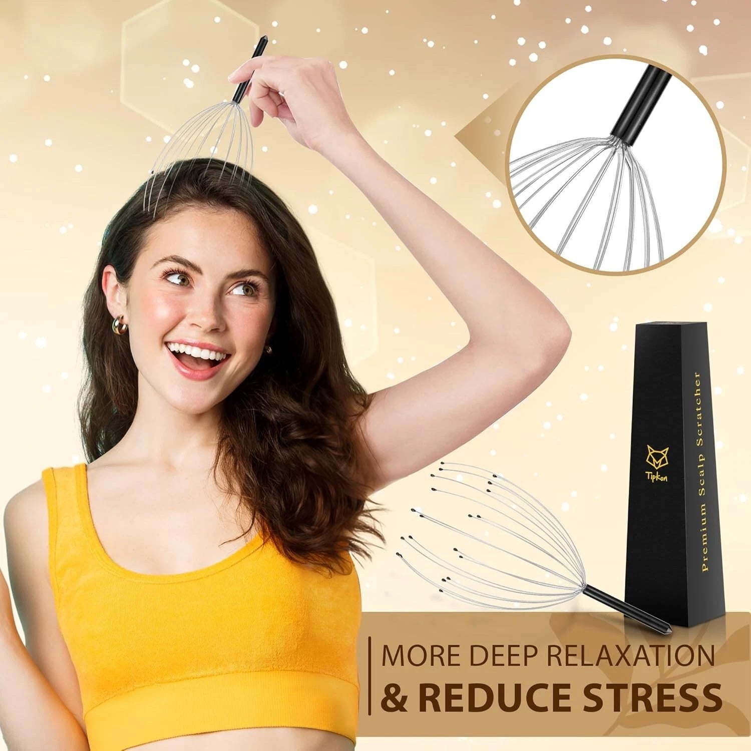 Head Massager 20 Fingers Scalp Massager Head Scratcher, Back Massager Back Sc...