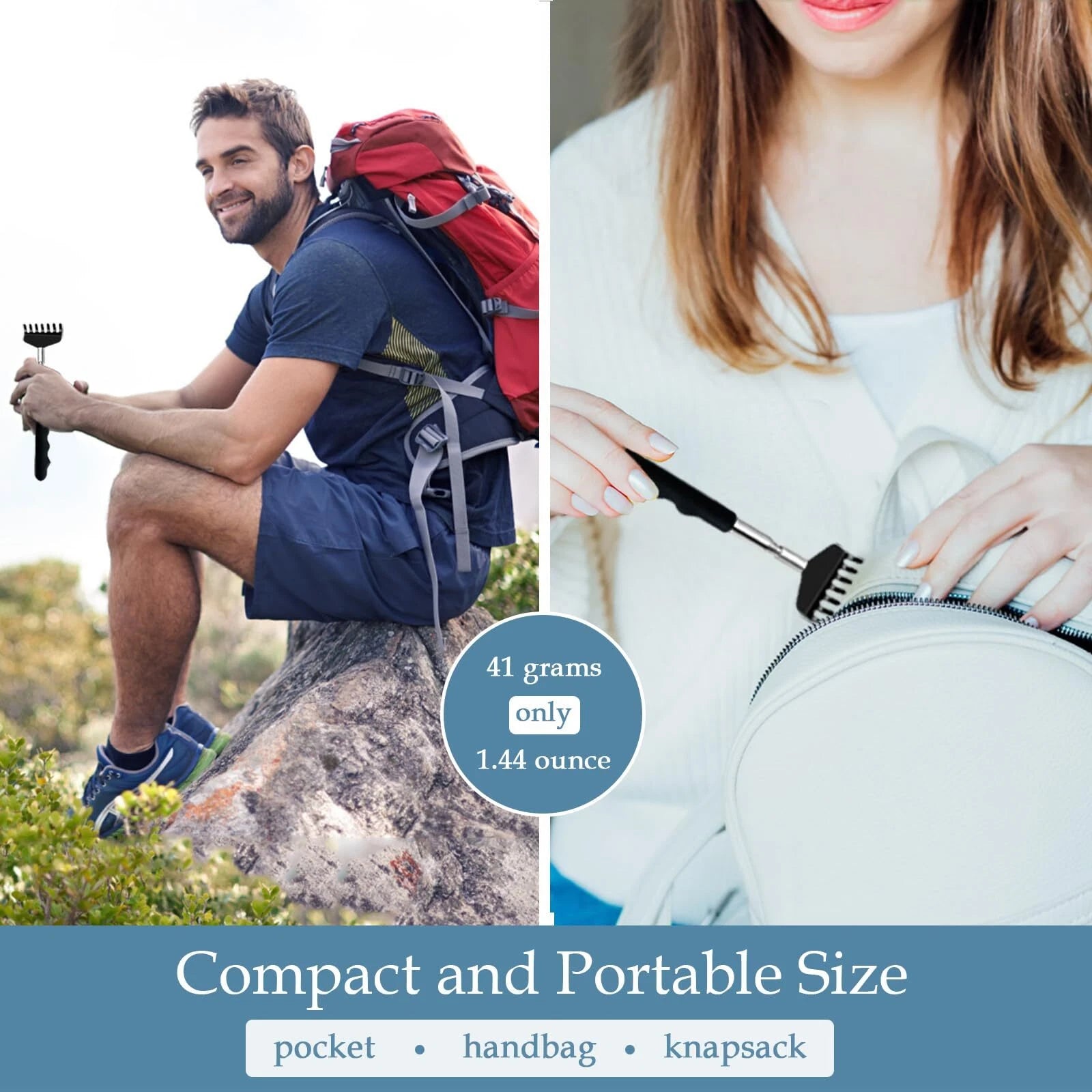 4 Pack Back Scratcher Extendable Metal Portable Back Scratcher for Men Women