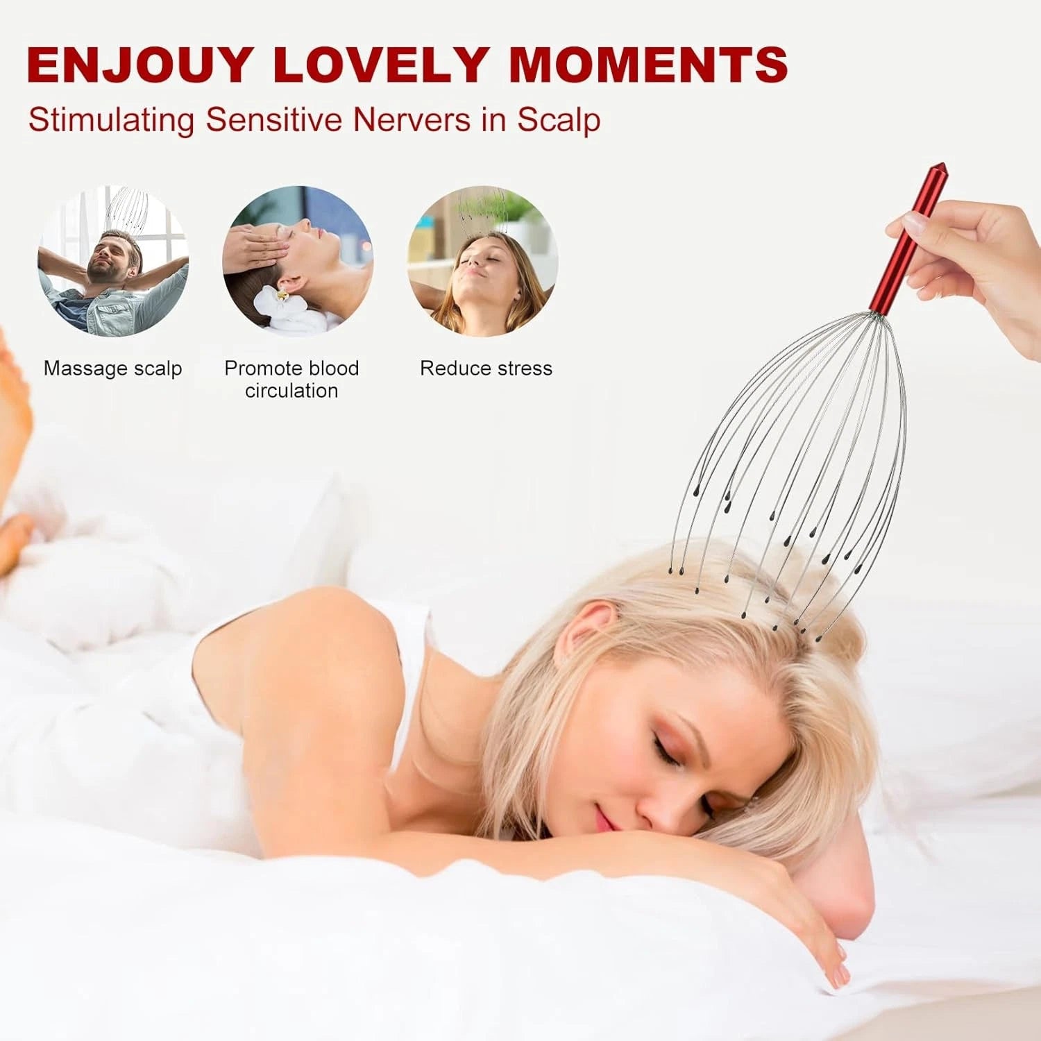 20 Fingers Scalp Massager, Head Scratcher Back Massage for Body Stress Relax