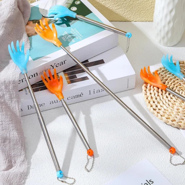 100 Pcs Extendable Back Scratcher Set - Telescopic Massage Tool in Yellow & Blue