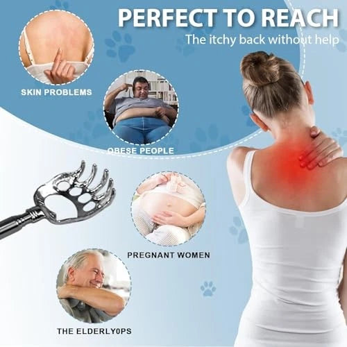 3Pcs Bear Claw Back Scratcher Extendable, Metal Portable Telescopic