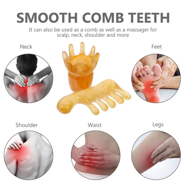 2 Pcs Comb Father Manual Massage Head Scratcher Massager