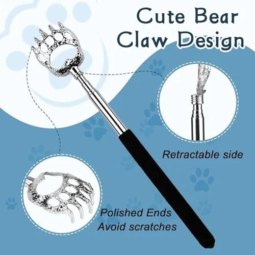 3Pcs Bear Claw Back Scratcher Extendable, Metal Portable Telescopic