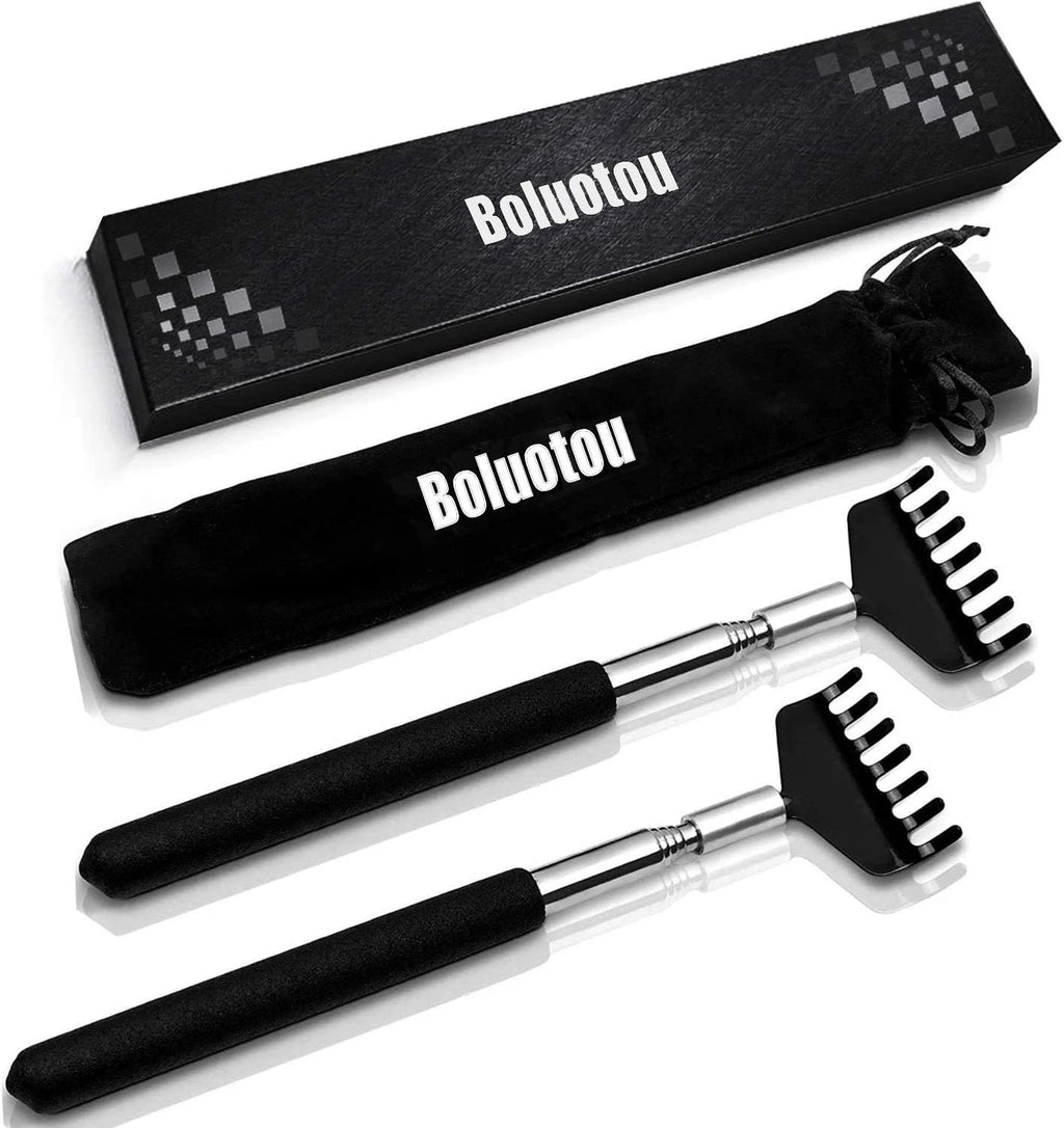 Stainless Steel Portable Back Scratcher with Elegant Gift Packaging - 2 Pack