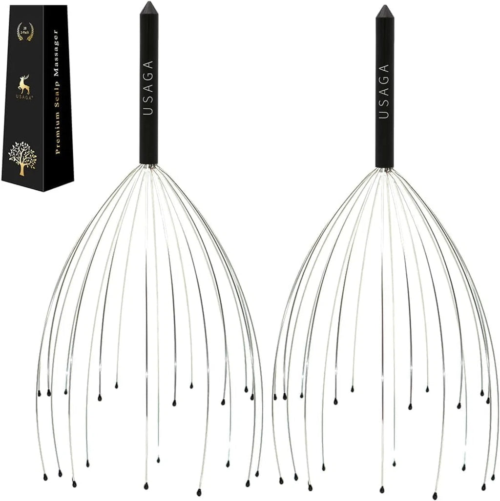 20 Fingers Head Massager Scalp Scratcher for Relaxation (Black)