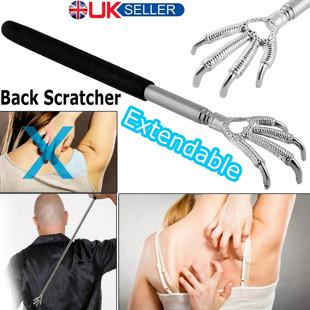 BEAR CLAW / RAKE BACK SCRATCHER METAL EXTENDING MASSAGER TELESCOPIC PORTABLE UK