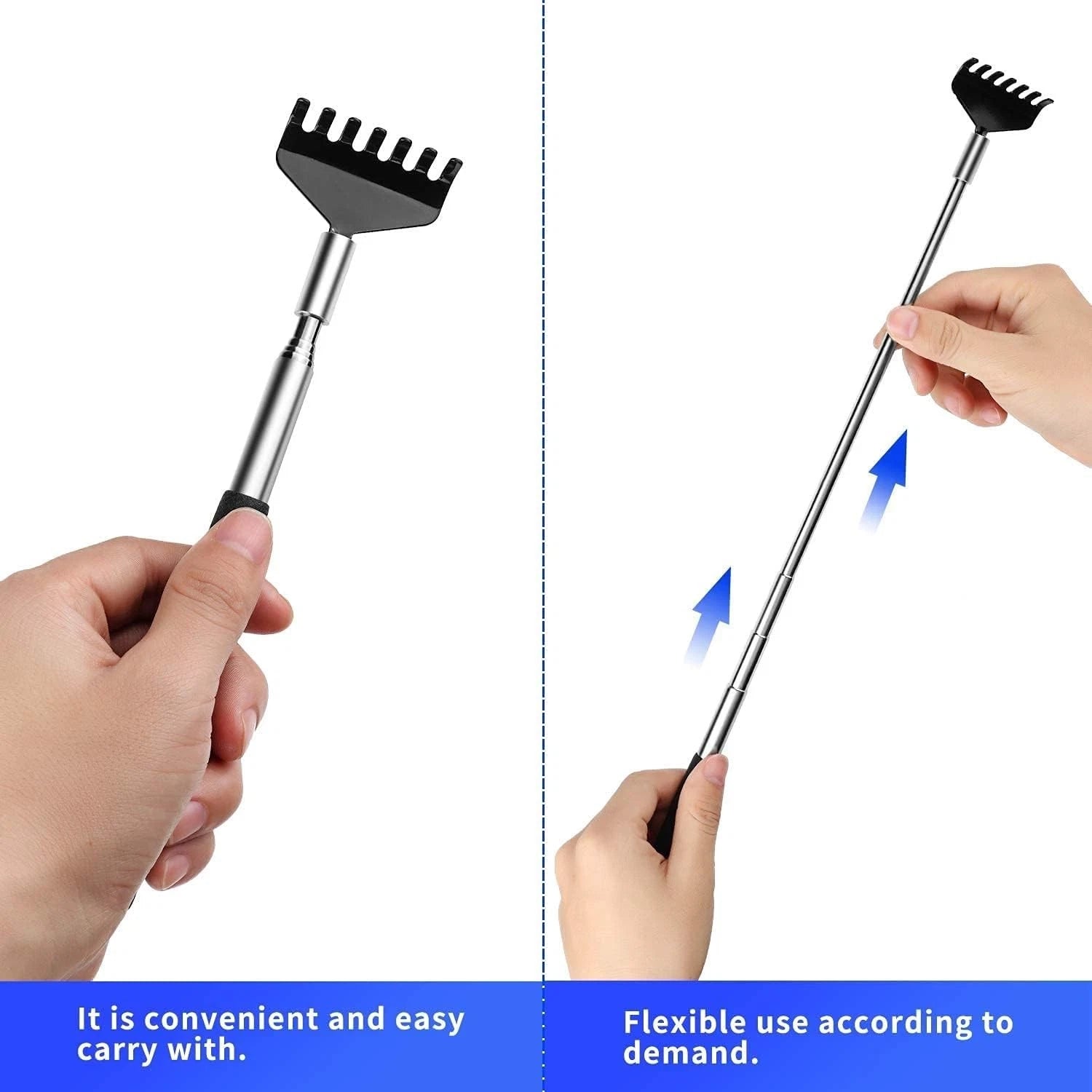 Stainless Steel Portable Back Scratcher with Elegant Gift Packaging - 2 Pack