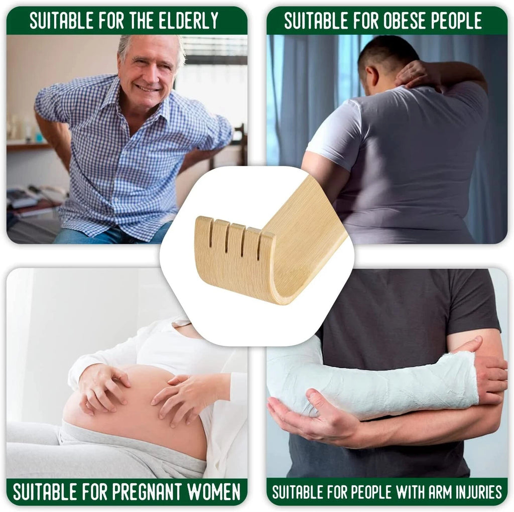 (4 Pack) 16.5" Bamboo Therapeutic Back Scratcher Long Reach USA SELLER SHIP FREE