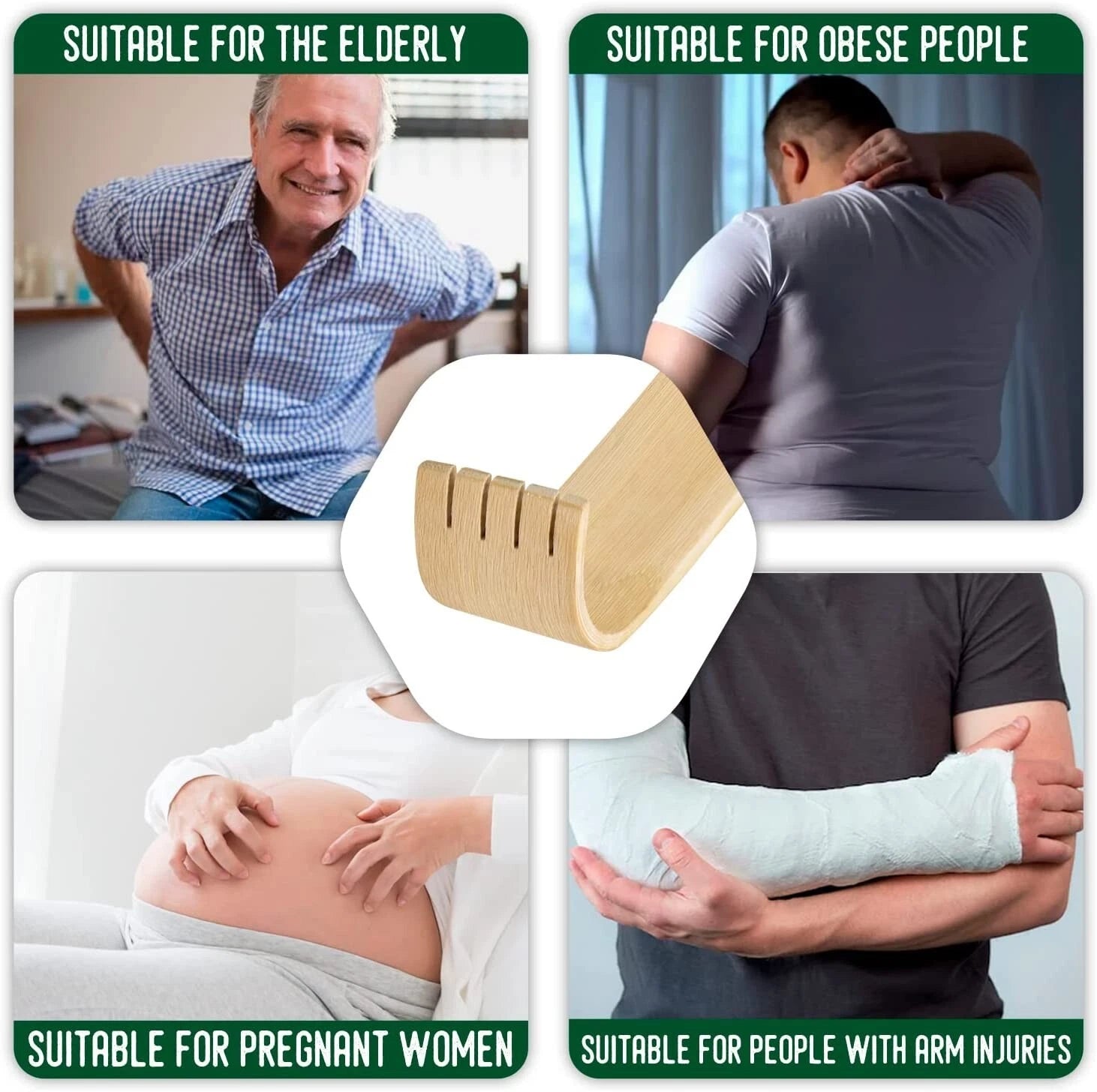 (4 Pack) 16.5" Bamboo Therapeutic Back Scratcher Long Reach USA SELLER SHIP FREE