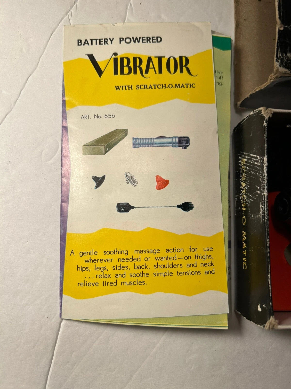 Vintage Scratch O Matic 656 Battery Powered Back Scratcher Vibrator