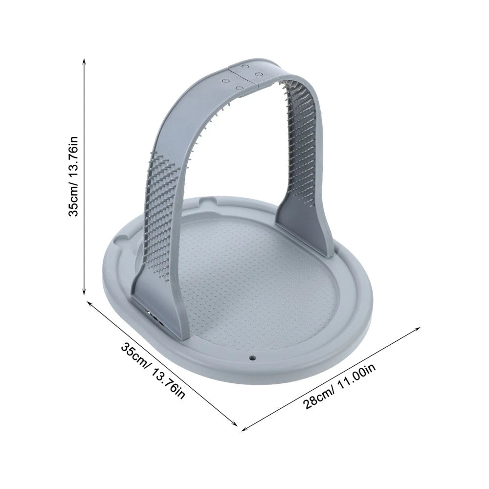 Cat Scratcher Arched Wool Rubbing Device Self Grooming Toy Massager Pet Hair