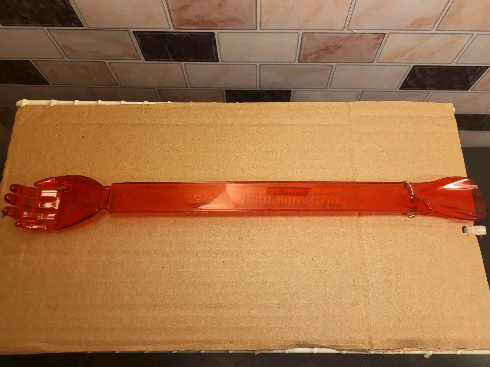 Red Plastic Hand Shape Advertising Back scratcher 15" Patriot Home Care
