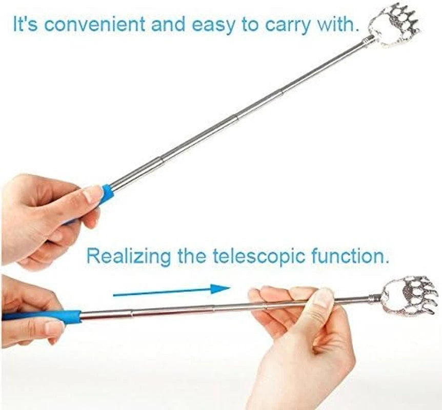 Telescoping Back Scratcher, 4-Pack, Portable Extendable Metal Bear Claws
