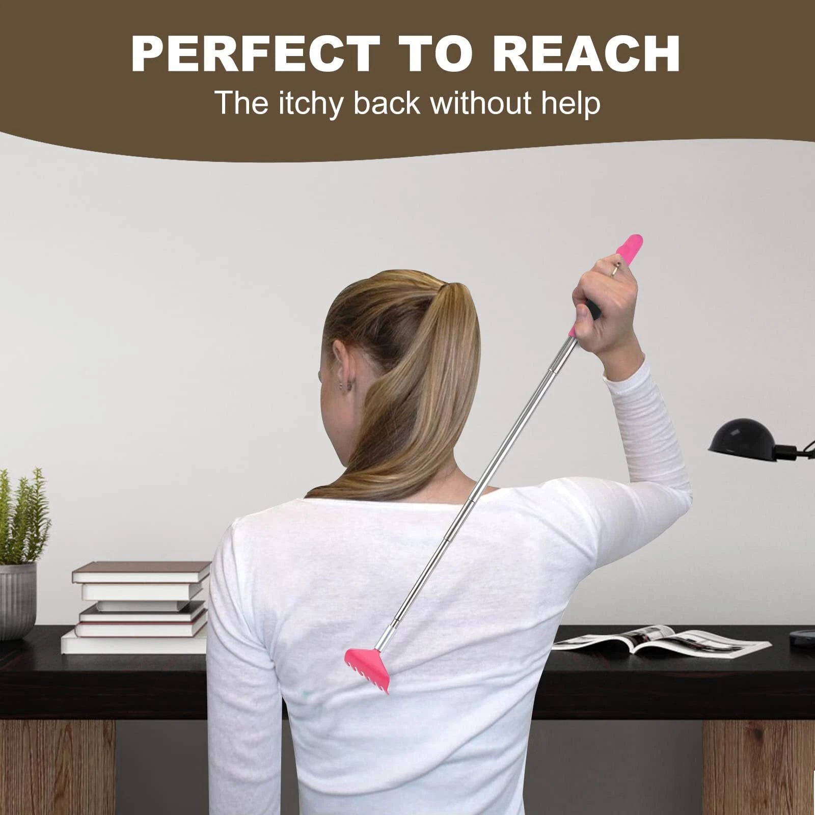 3 Pack Extendable Telescoping Back Scratcher with Rubber Handles