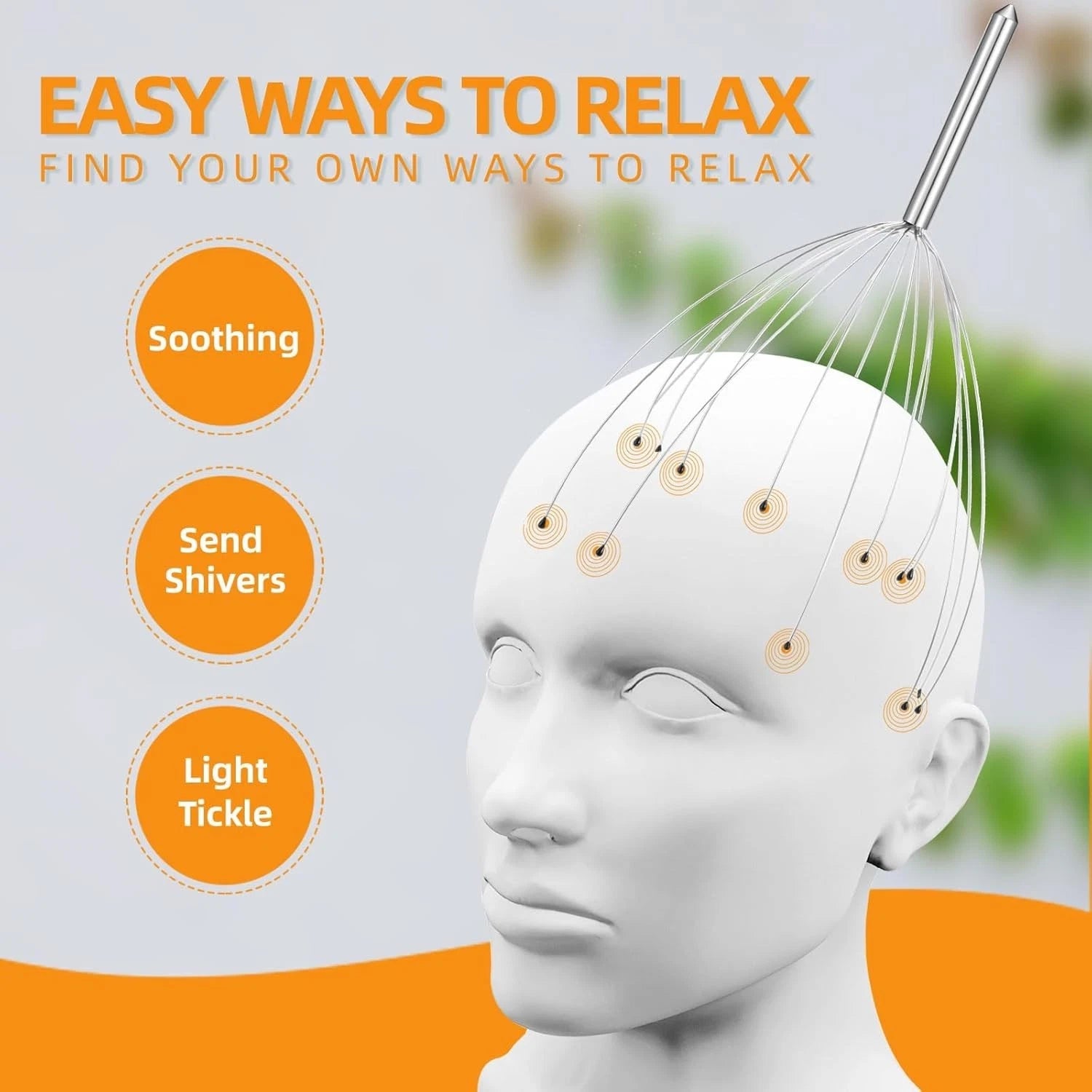 Head Massager Scratcher Tingler with 20 Fingers for Hair Scalp Deep Relaxation