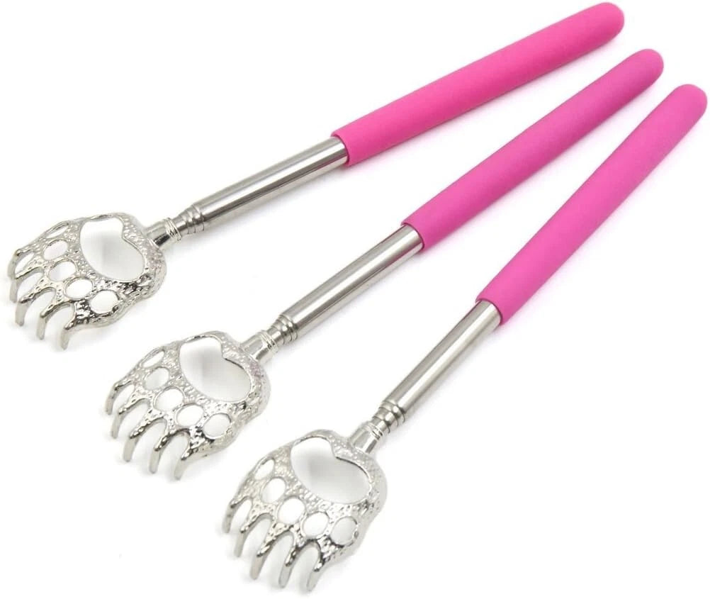 BEAR CLAW METAL BACK SCRATCHER BLACK TELESCOPIC EXTENDABLE MASSAGER UK STOCK
