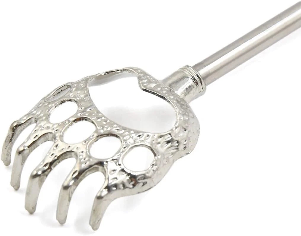 BEAR CLAW METAL BACK SCRATCHER BLACK TELESCOPIC EXTENDABLE MASSAGER UK STOCK