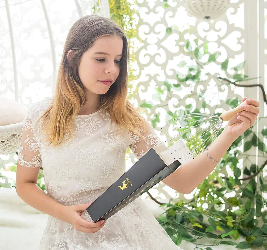 USAGA 20 Fingers Head Massager Scratcher Scalp Body...