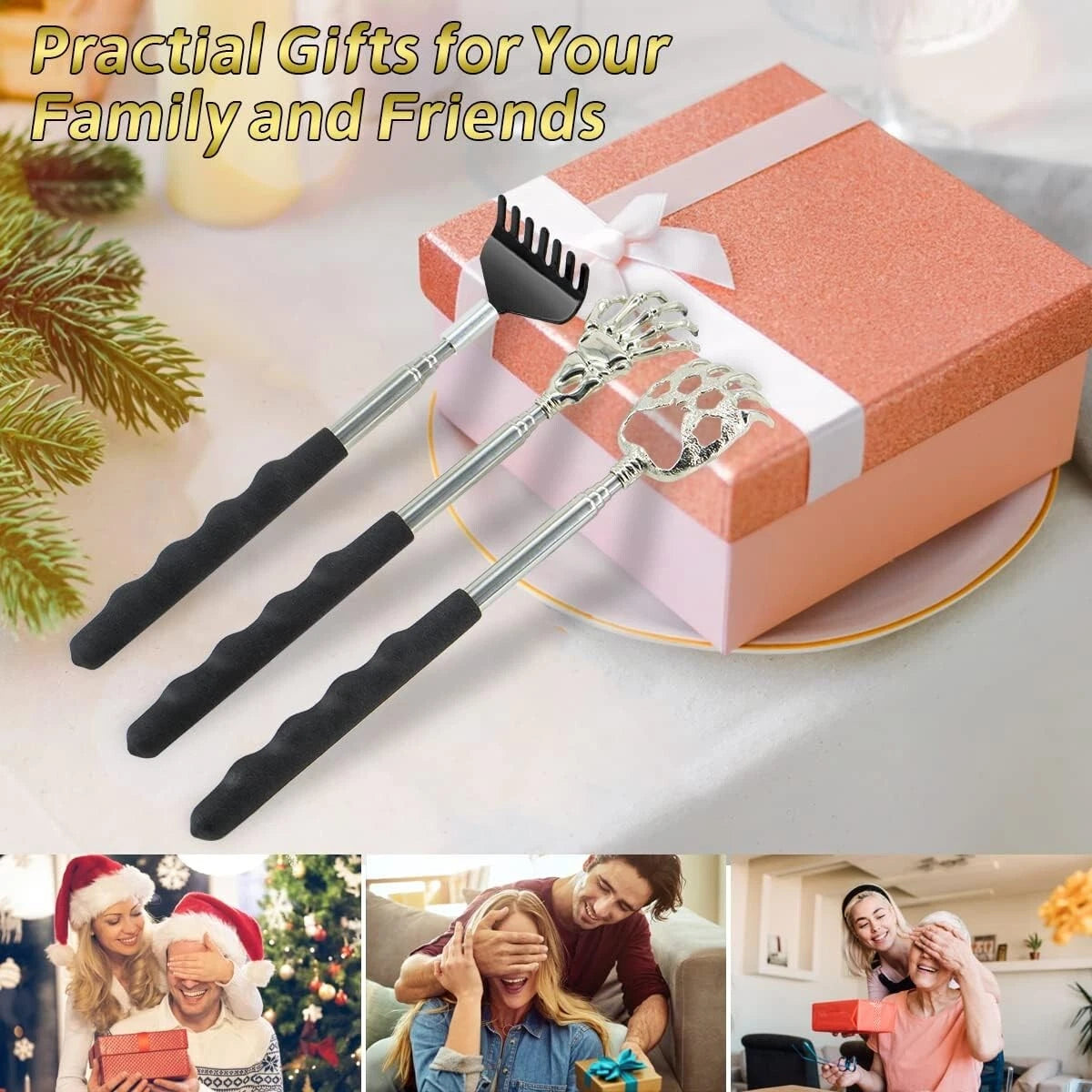 3 Pack Back Scratcher Back Massager Gift Extendable Back Scratcher Telescopic