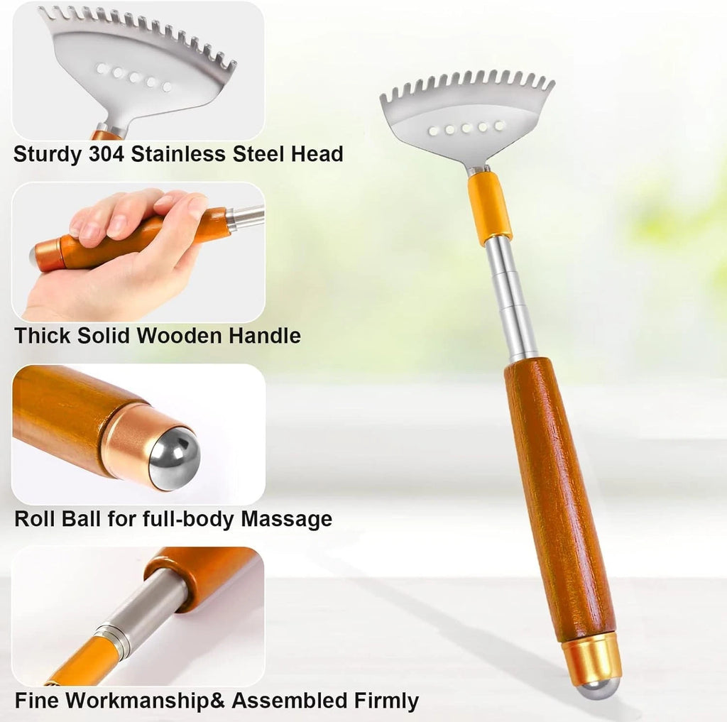 Back Scratchers Telescoping Handheld Massager for Body Face Scalp Feet 2pcs