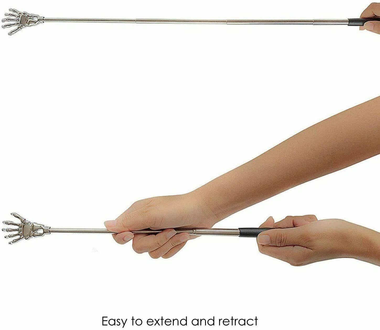Extendable Back Scratcher Metal Ghost Skeleton Massage Pink Hand Toy Itch UK