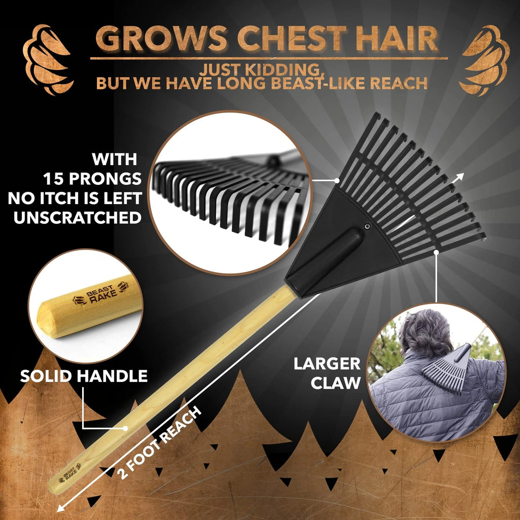 Beast Rake Back Scratcher | Lightweight, Oversized Rake Back Scratching Itch ...