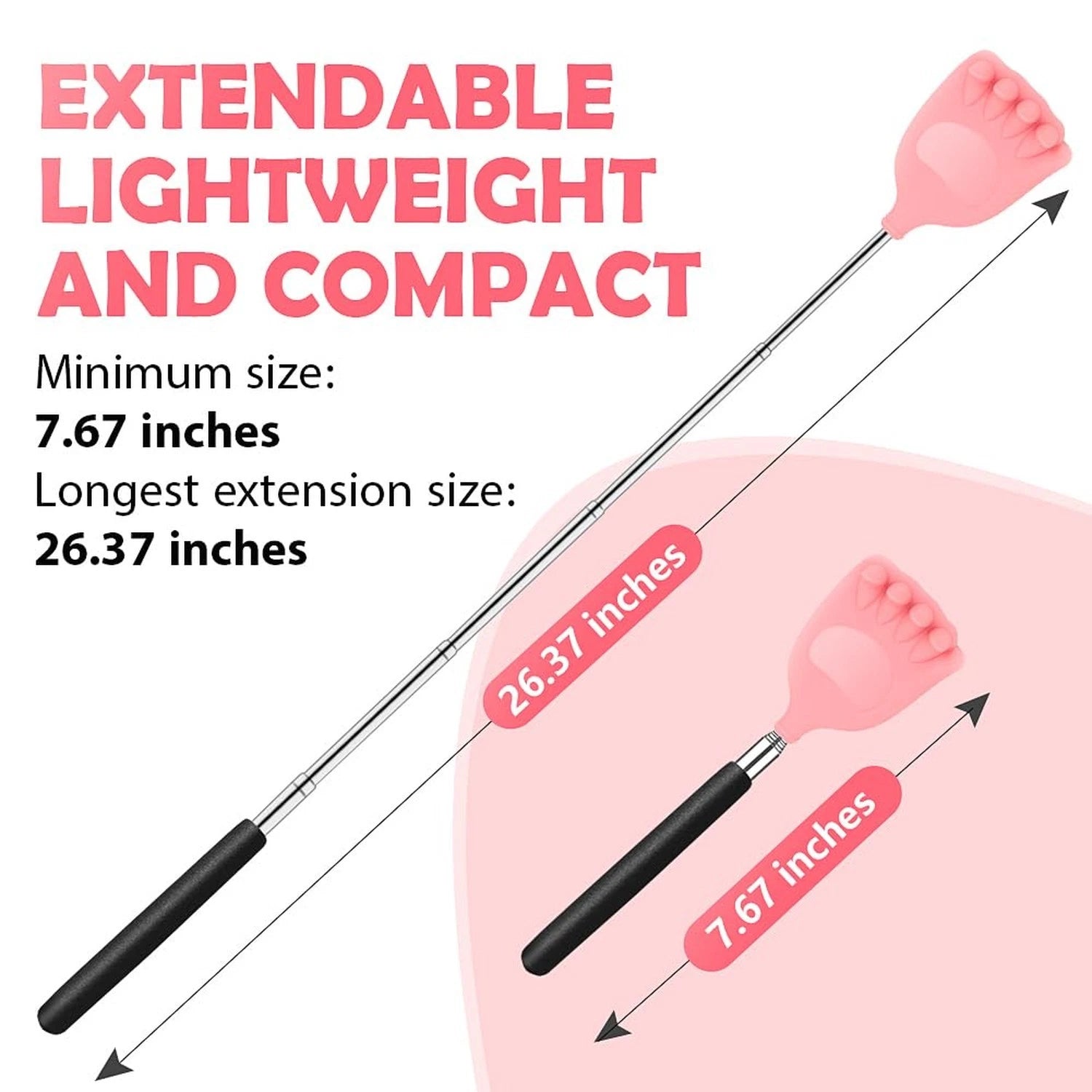 Back Scratcher Extendable Silicone Bear Claw Massager Tool Telescoping Stocki...