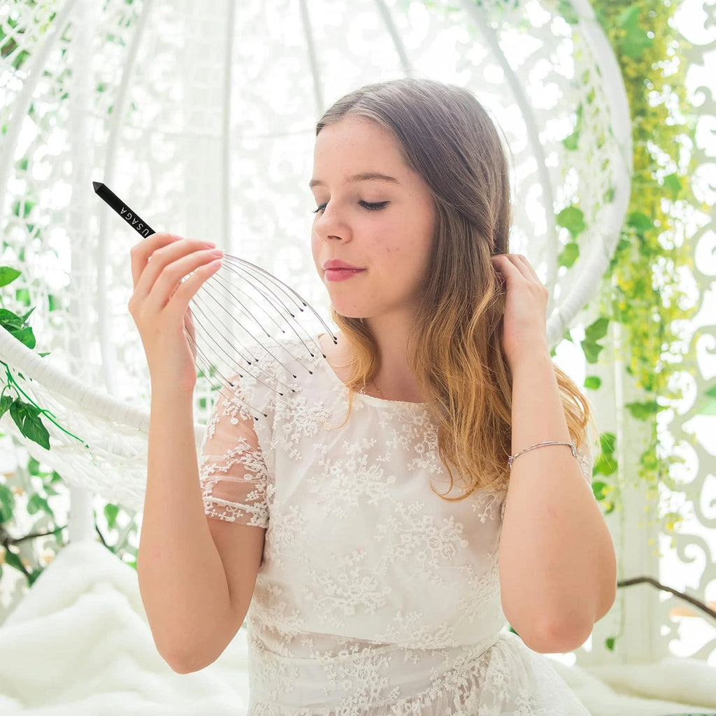 20 Fingers Head Massager Scalp Scratcher for Relaxation (Black)