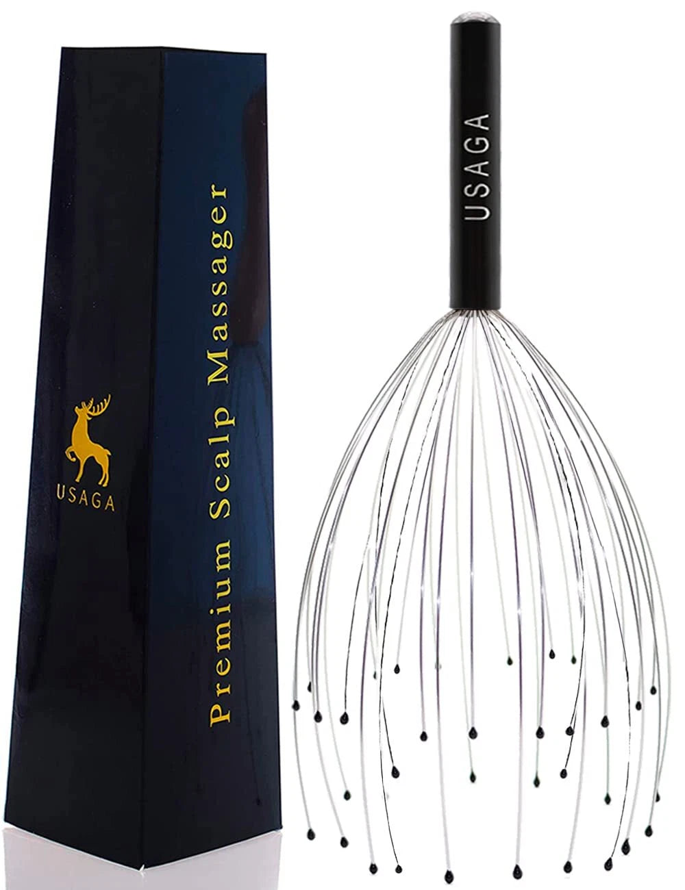 36 Fingers Head Massager Scalp Head Scratcher  Head Body Relaxing (Black)