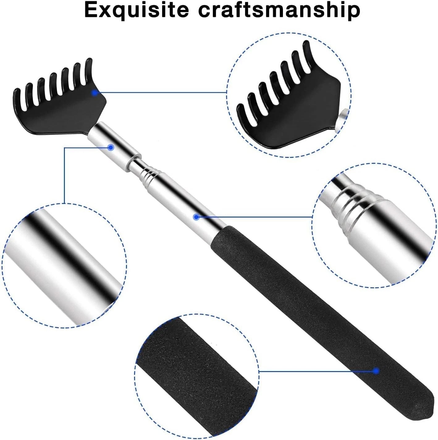 Stainless Steel Portable Back Scratcher with Elegant Gift Packaging - 2 Pack