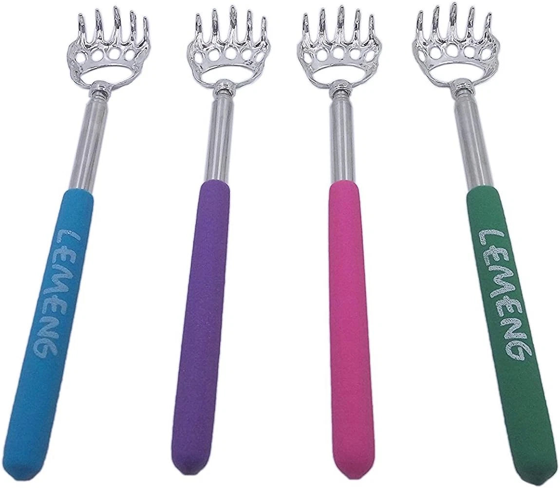 Telescoping Back Scratcher, 4-Pack, Portable Extendable Metal Bear Claws