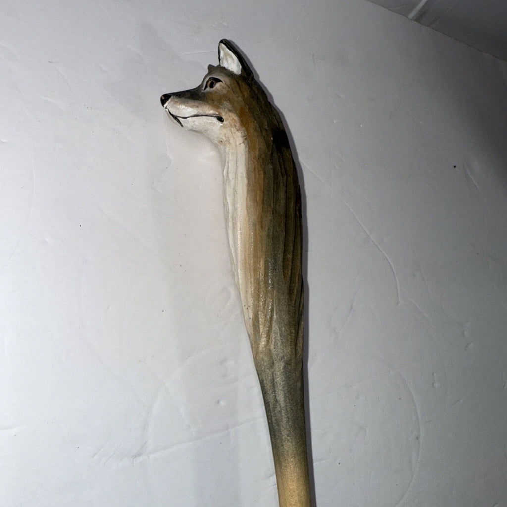 Back Scratcher for Men/Women  Handcrafted Wooden Animal Lover, Wolf Head