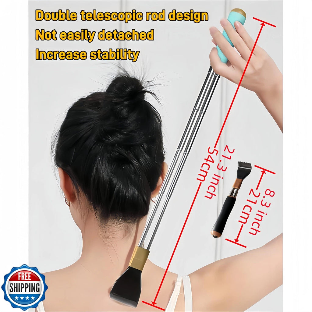 PEXOMEDO Portable Extendable Double-Pole Back Scratcher（8.3-21.3in），Hand Mass