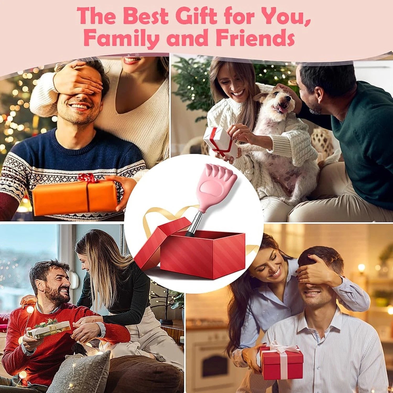 Back Scratcher Extendable Silicone Bear Claw Massager Tool Telescoping Stocki...