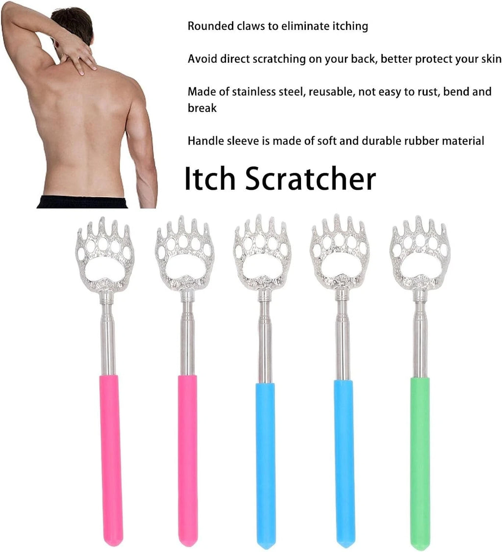 BEAR CLAW METAL BACK SCRATCHER BLACK TELESCOPIC EXTENDABLE MASSAGER UK STOCK