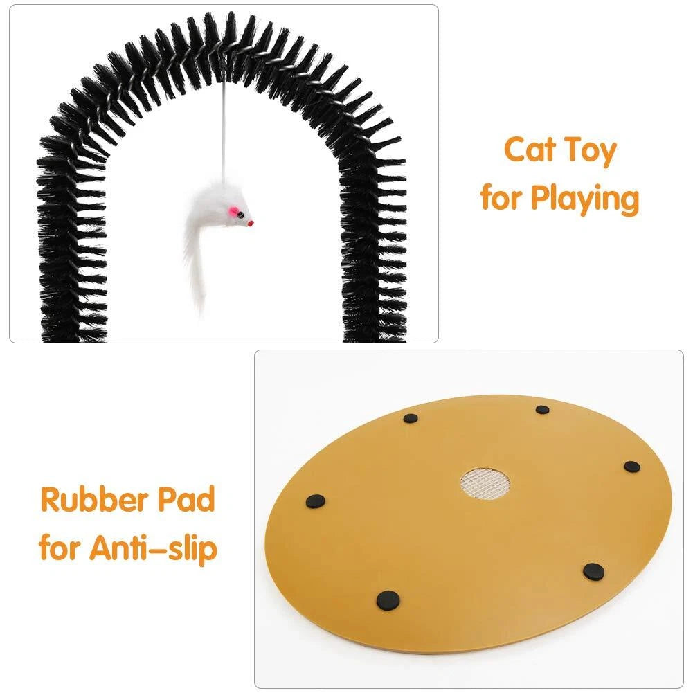 Cat Arch Self Groomer Brush Scratcher Massager Comb Station Toy