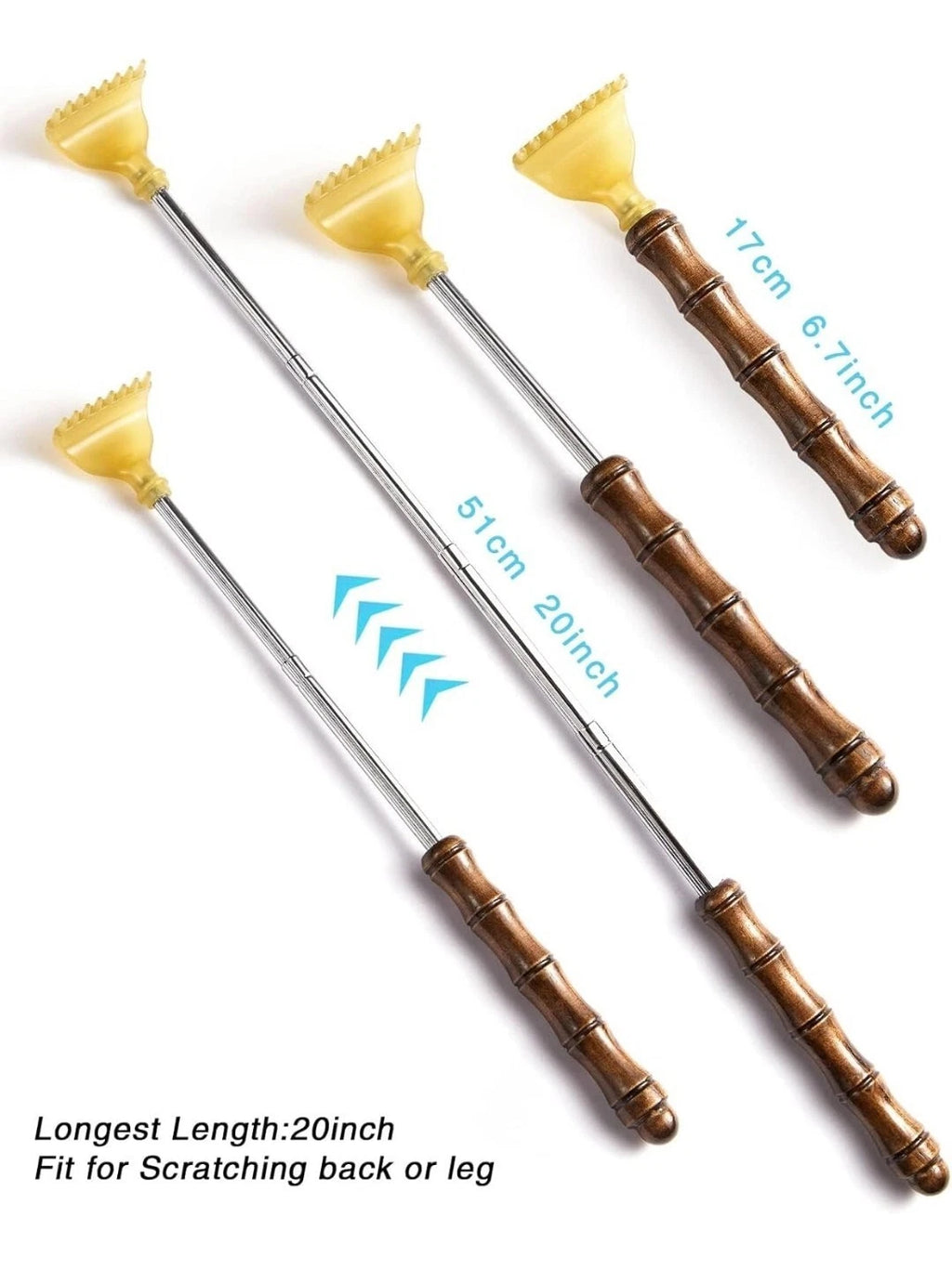 Extendable Premium Back Scratcher for Adults/Men/Women Wooden Handle