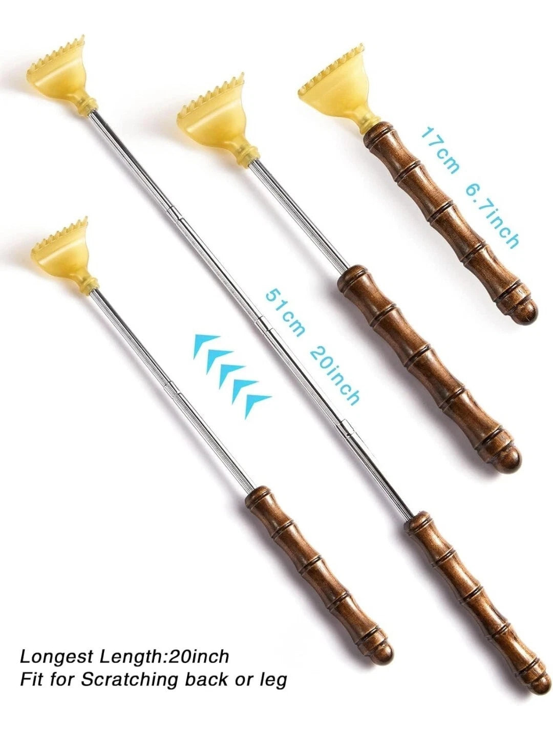 Extendable Premium Back Scratcher for Adults/Men/Women Wooden Handle