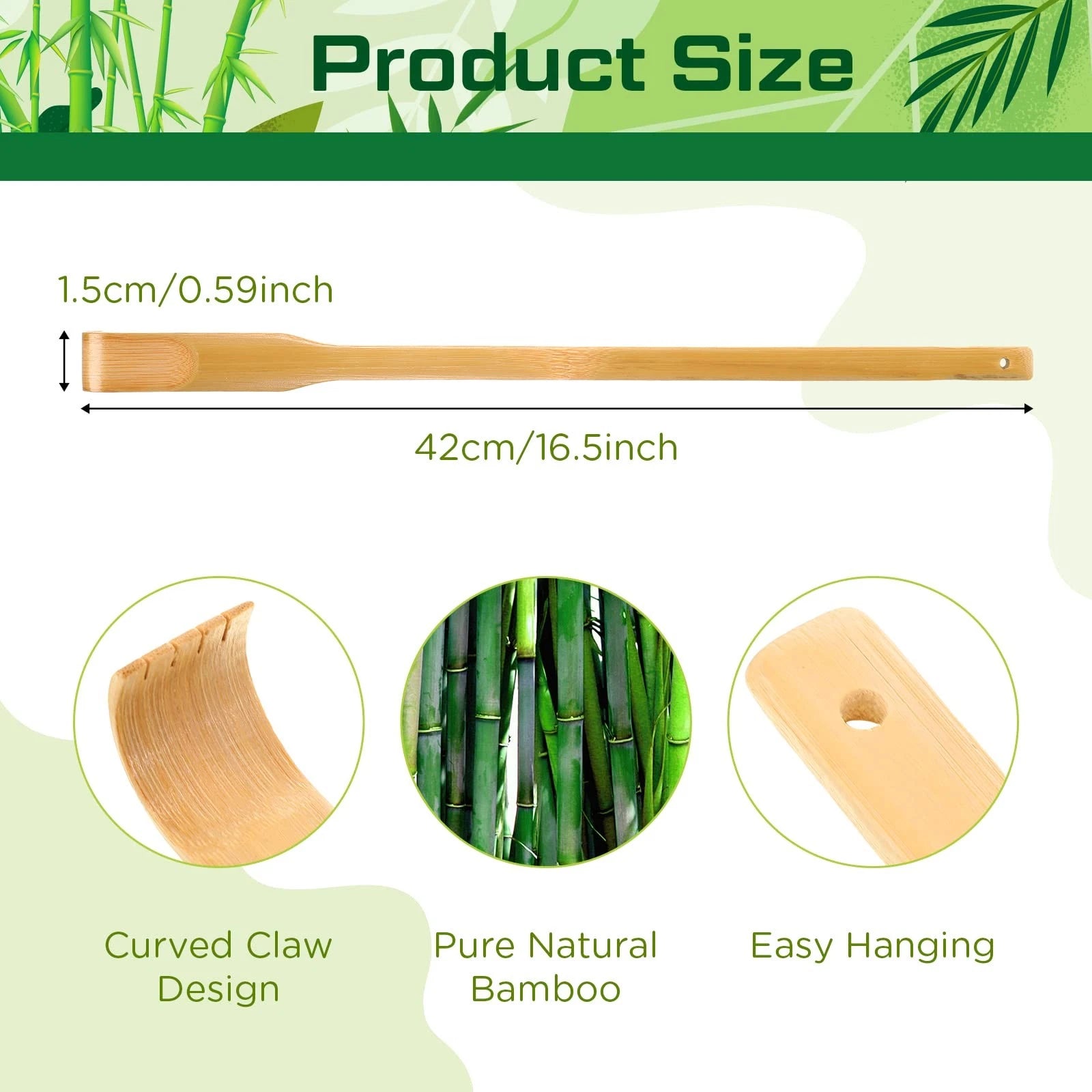 24 Pieces Bamboo Back Scratcher Bulk Long Manual Back Massager Traditional Wo...